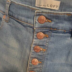 Loft Kick Crop Size 10 Petite Blue Jeans